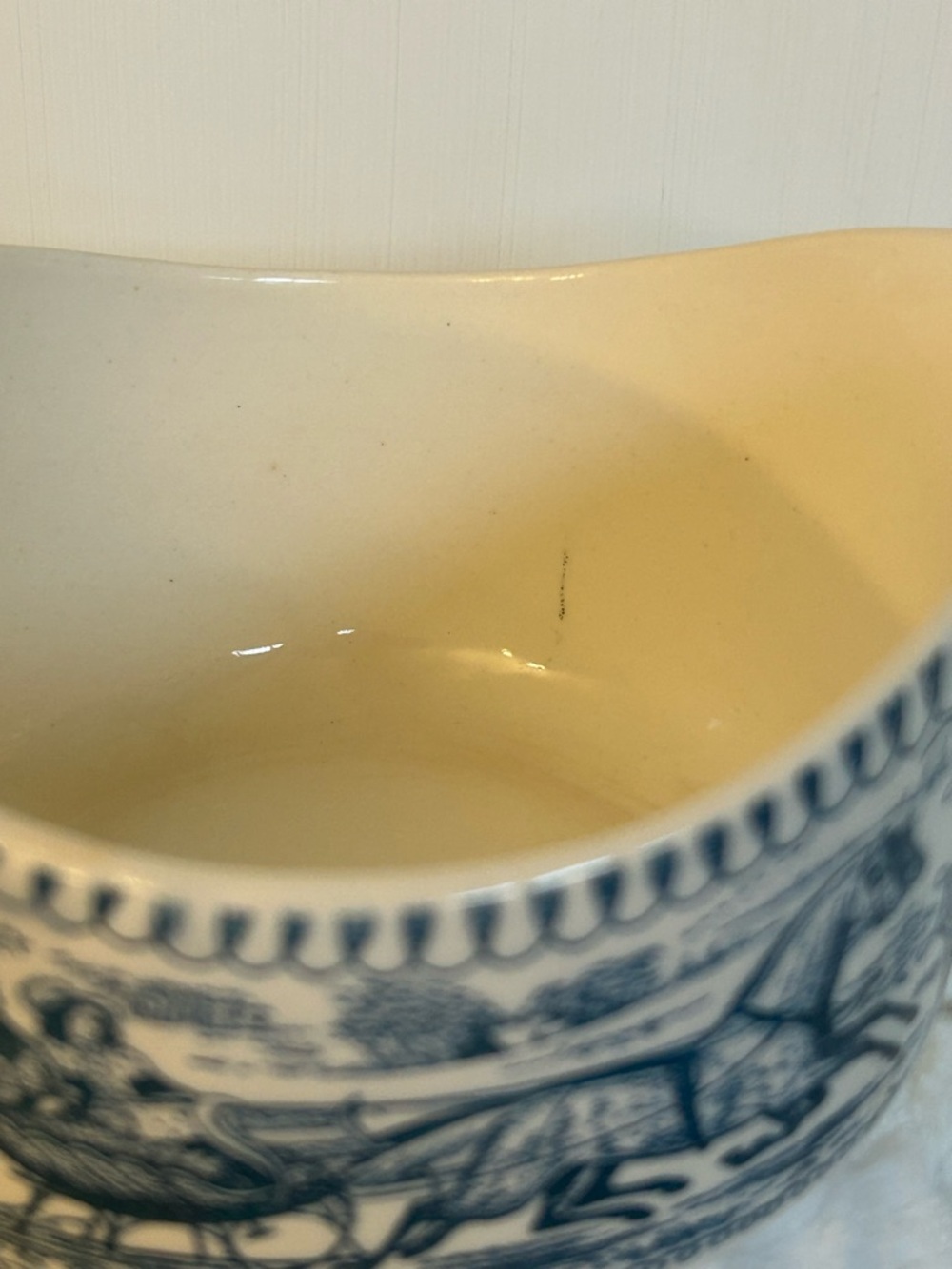 Royal Currier and Ives Blue Gravy Boat - Picture 5 of 8